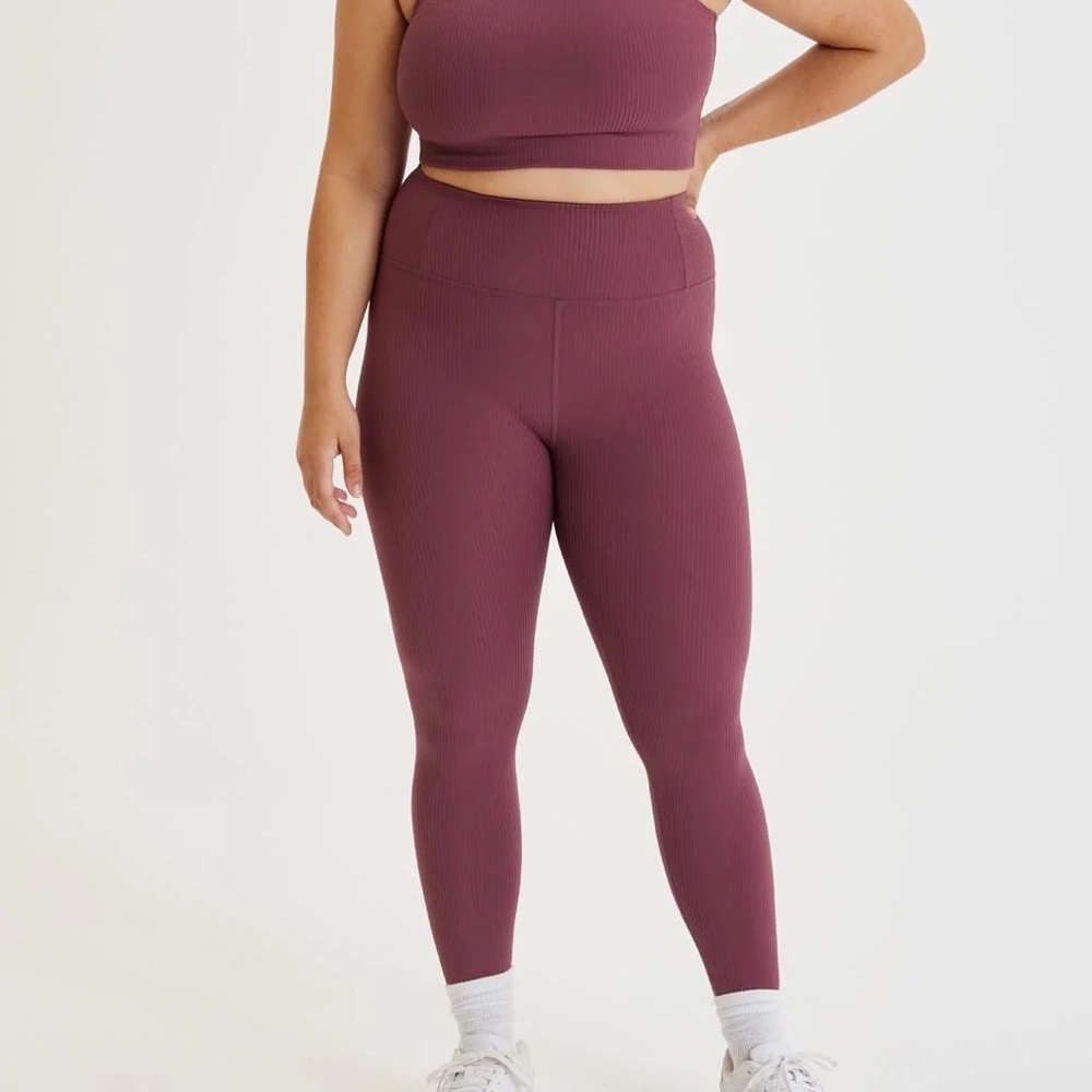 NWT Girlfriend Collective RIB High Rise Legging Goji XS